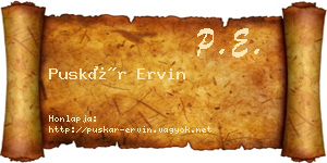 Puskár Ervin névjegykártya